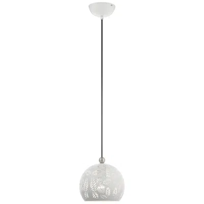 Livex Lighting Livex Chantily 8" Wide White Metal Globe Mini Pendant Light