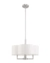 Livex Lighting Livex Chelsea 4 Lt Brushed Nickel Pendant Chandelier