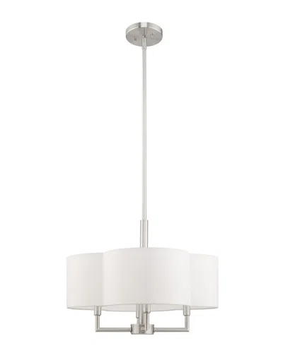 Livex Lighting Livex Chelsea 4 Lt Brushed Nickel Pendant Chandelier
