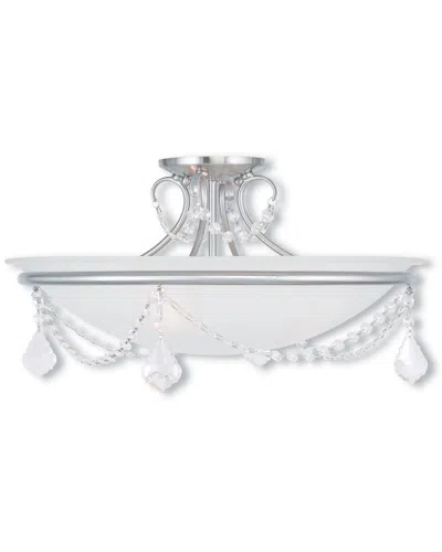 Livex Lighting Livex Chesterfield 3-light Brushed Nickel Ceiling Mount