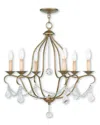 Livex Lighting Livex Chesterfield 6-light Antique Gold Leaf Chandelier In Gold