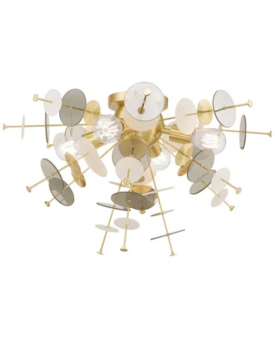Livex Lighting Livex Circulo 4 Light Satin Brass Ceiling Mount In Gold