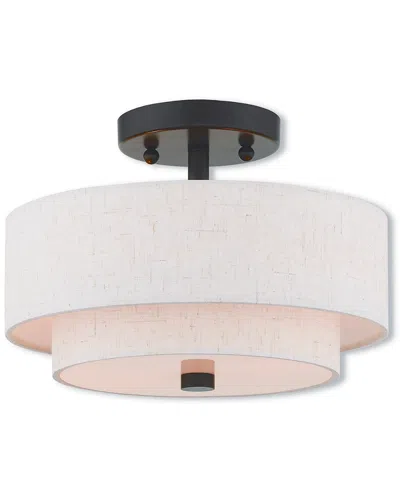 Livex Lighting Livex Claremont 2 Light Ebz Ceiling Mount In Neutral