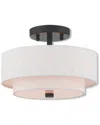 Livex Lighting Livex Claremont 2 Light Ebz Ceiling Mount In Neutral