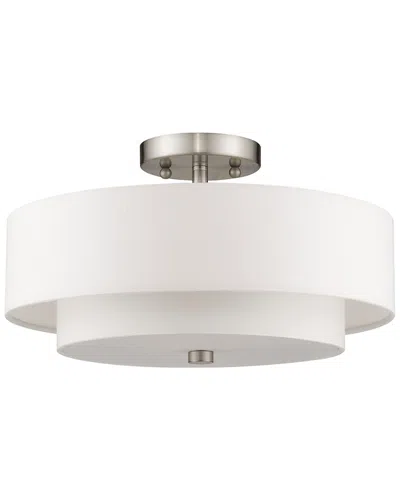 Livex Lighting Livex Claremont 3-light Brushed Nickel Ceiling Mount