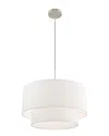 Livex Lighting Livex Clark 1 Lt Brushed Nickel Pendant Chandelier In White