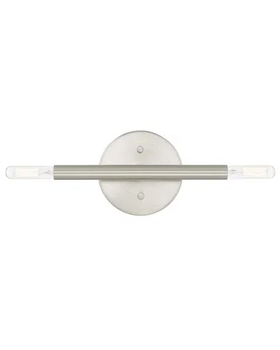 Livex Lighting Livex Copenhagen 2 Lt Brushed Nickel Ada Wall Sconce In Silver