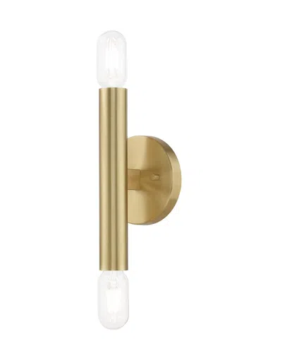 Livex Lighting Livex Copenhagen 2 Lt Satin Brass Ada Wall Sconce In Gold