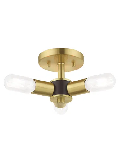 Livex Lighting Livex Copenhagen 3 Light Satin Brass Ceiling Mount