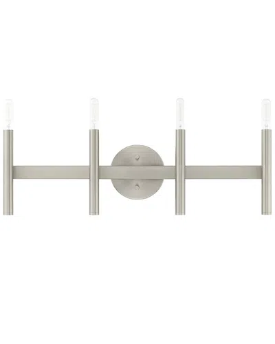 Livex Lighting Livex Copenhagen 4 Lt Brushed Nickel Ada Bath Vanity In Silver
