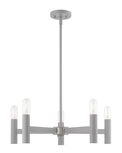 Livex Lighting Livex Copenhagen 5 Lt Nordic Gray Chandelier