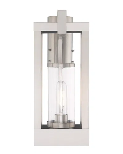 Livex Lighting Livex Delancey 1 Lt Brushed Nickel Outdoor Post Top Lantern In Silver