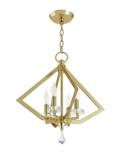 Livex Lighting Livex Diamond 4 Light Pb Mini Chandelier
