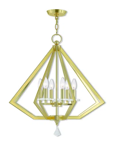 Livex Lighting Livex Diamond 6 Light Pb Chandelier