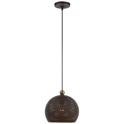 Livex Lighting Livex Dublin 10" Wide Bronze Metal Modern Globe Mini Pendant Light