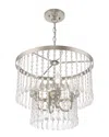 Livex Lighting Livex Elizabeth 4 Lt Brushed Nickel Pendant Chandelier In Metallic