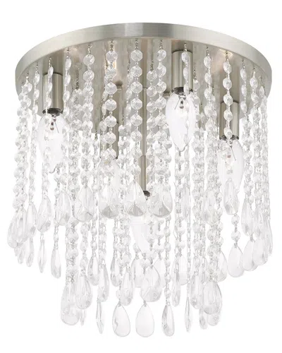 Livex Lighting Livex Elizabeth 5 Light Brushed Nickel Ceiling Mount In Gray