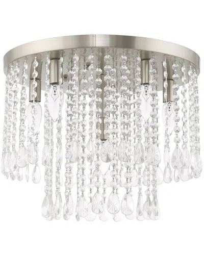 Livex Lighting Livex Elizabeth 6 Light Brushed Nickel Ceiling Mount In Neutral