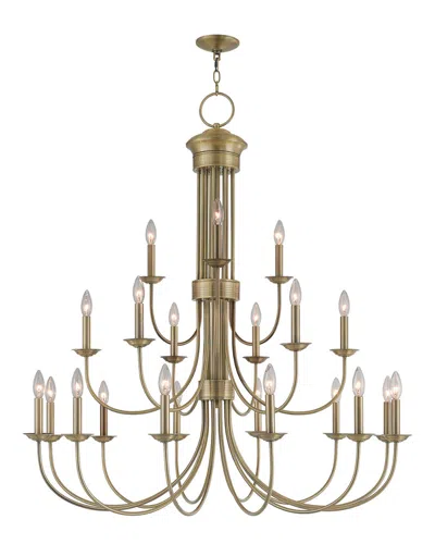 Livex Lighting Livex Estate 21 Light Ab Foyer Chandelier In Brown