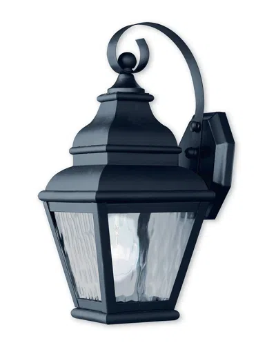 Livex Lighting Livex Exeter 1-light Black Outdoor Wall Lantern In Blue