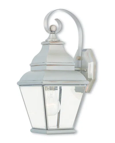 Livex Lighting Livex Exeter 1-light Bn Outdoor Wall Lantern In Gray