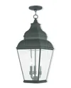Livex Lighting Livex Exeter 3-light Black Outdoor Chain Lantern In Green