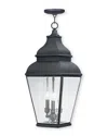 Livex Lighting Livex Exeter 3-light Bronze Outdoor Chain Lantern In Black