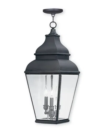 Livex Lighting Livex Exeter 3-light Bronze Outdoor Chain Lantern In Black