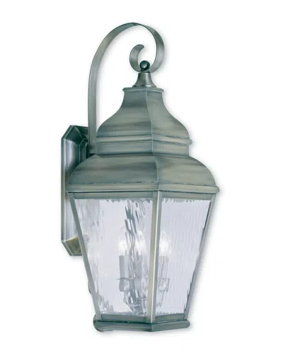 Livex Lighting Livex Exeter 3-light Vpw Outdoor Wall Lantern In Green