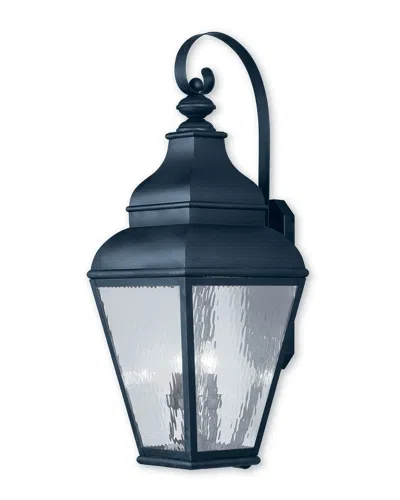Livex Lighting Livex Exeter 4-light Black Outdoor Wall Lantern In Blue