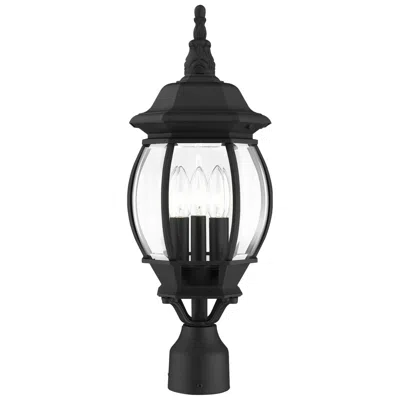 Livex Lighting Livex Frontenac 21" High Textured Black Lantern Outdoor Post Light