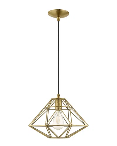 Livex Lighting Livex Geometric Shade 1-light Antique Brass Mini Pendant