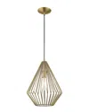 Livex Lighting Livex Geometric Shade 1 Lt Antique Brass Mini Pendant In Gold