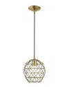 Livex Lighting Livex Geometric Shade 1 Lt Antique Brass Mini Pendant In Gold