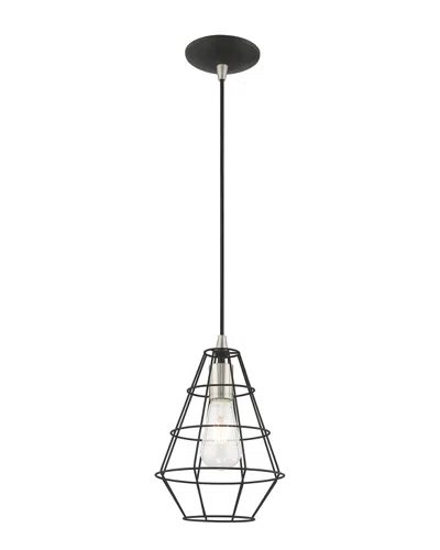 Livex Lighting Livex Geometric Shade 1 Lt Black Mini Pendant
