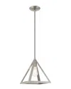 Livex Lighting Livex Geometric Shade 1 Lt Brushed Nickel Mini Pendant