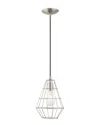 Livex Lighting Livex Geometric Shade 1 Lt Brushed Nickel Mini Pendant
