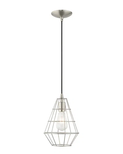 Livex Lighting Livex Geometric Shade 1 Lt Brushed Nickel Mini Pendant