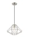 Livex Lighting Livex Geometric Shade 1 Lt Brushed Nickel Mini Pendant