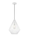 Livex Lighting Livex Geometric Shade 1 Lt White Mini Pendant