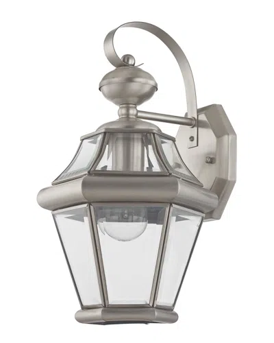 Livex Lighting Livex Georgetown 1-light Bn Outdoor Wall Lantern In Gray