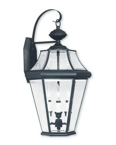 Livex Lighting Livex Georgetown 3-light Black Outdoor Wall Lantern