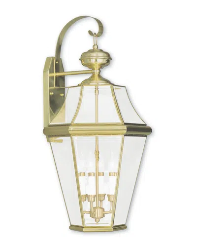 Livex Lighting Livex Georgetown 4-light Pb Outdoor Wall Lantern In Gold
