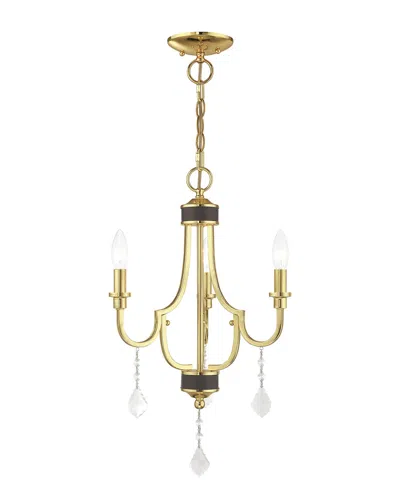 Livex Lighting Livex Glendale 3 Light Polished Brass Mini Chandelier