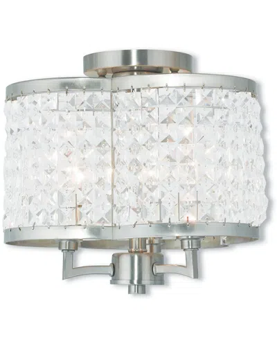 Livex Lighting Livex Grammercy 3-light Brushed Nickel Ceiling Mount