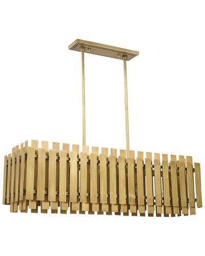 Livex Lighting Livex Greenwich 5 Light Natural Brass Linear Chandelier In Brown