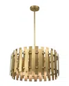 Livex Lighting Livex Greenwich 6 Lt Natural Brass Pendant Chandelier