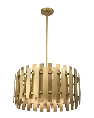 Livex Lighting Livex Greenwich 6 Lt Natural Brass Pendant Chandelier