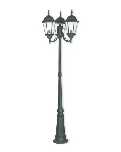 Livex Lighting Livex Hamilton 3-light Tbk Outdoor Post-light In Black