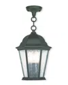 Livex Lighting Livex Hamilton 3-light Textured Black Chain Lantern In Green